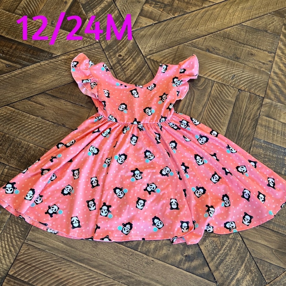 Dot Dot smile Empire dress with pandas